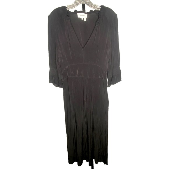 ba&sh Dresses & Skirts - ba&sh Dress midi Women's Size large Black Long Sleeve minimalist luxury cinched